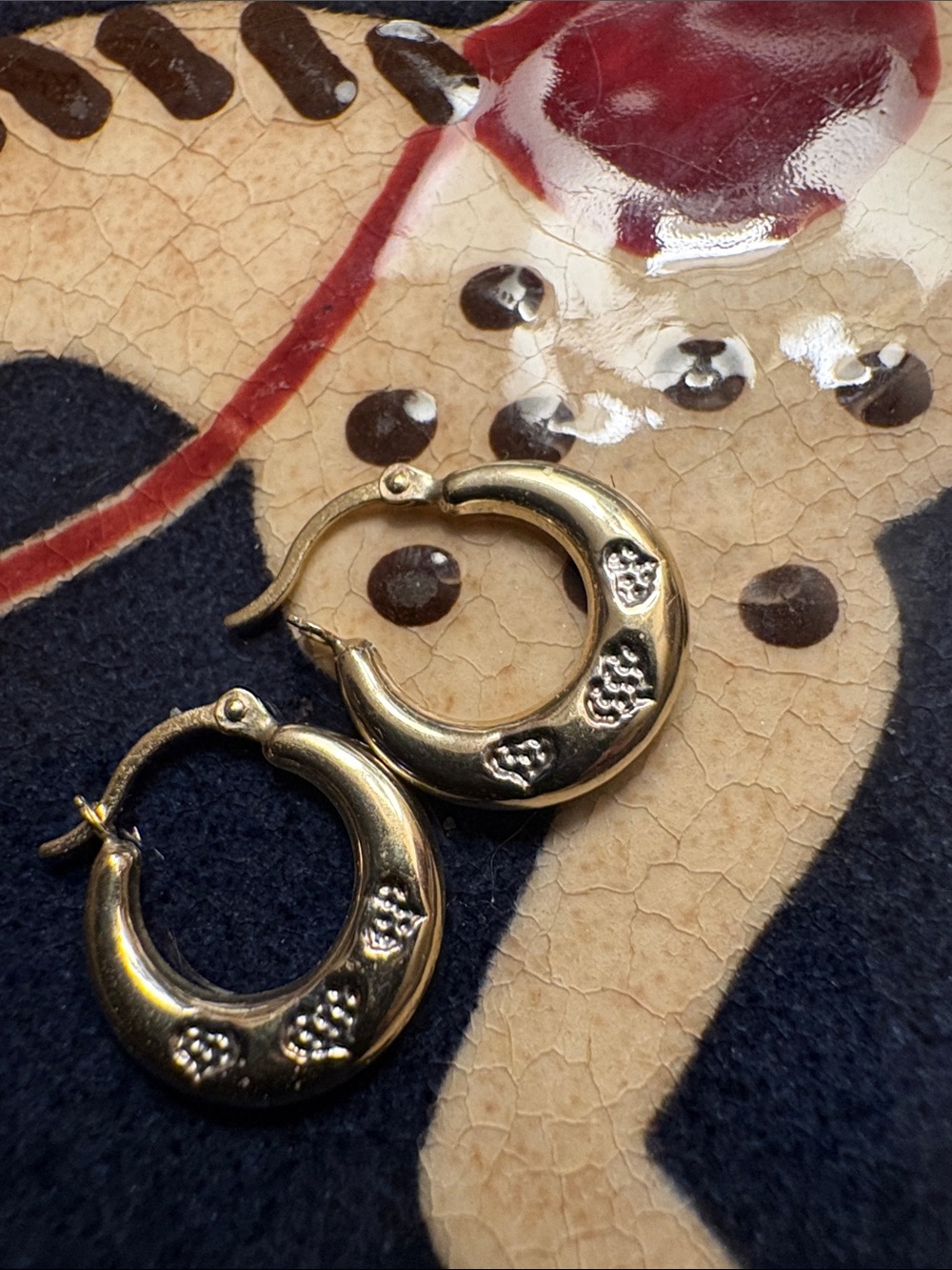 10k gold 2Tone hoop earrings